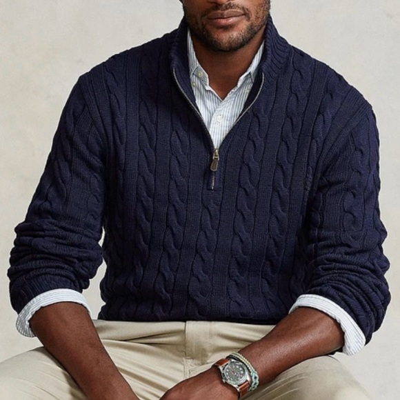 J. Crew Cotton Cable Half-Zip Sweater - Picture 2 of 15